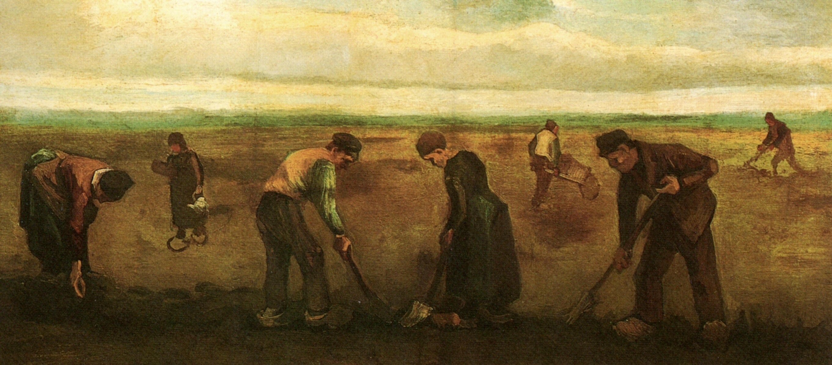 Картина Ван Гога Селяне за посадкой картофеля 1884